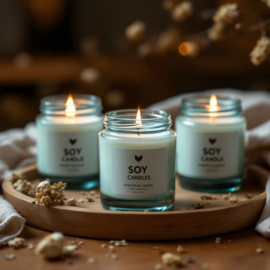 Finished hand-poured candles